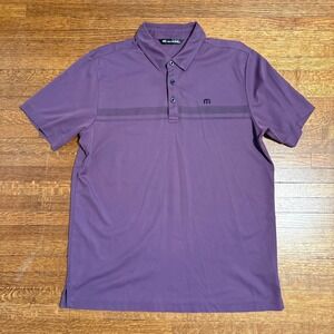 Travis Mathew Mens Large Purple Golf Polo Shirt Short Sleeve Performance Top